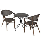 Vianney - Salon De Jardin 2 Pers - Marron/Noir