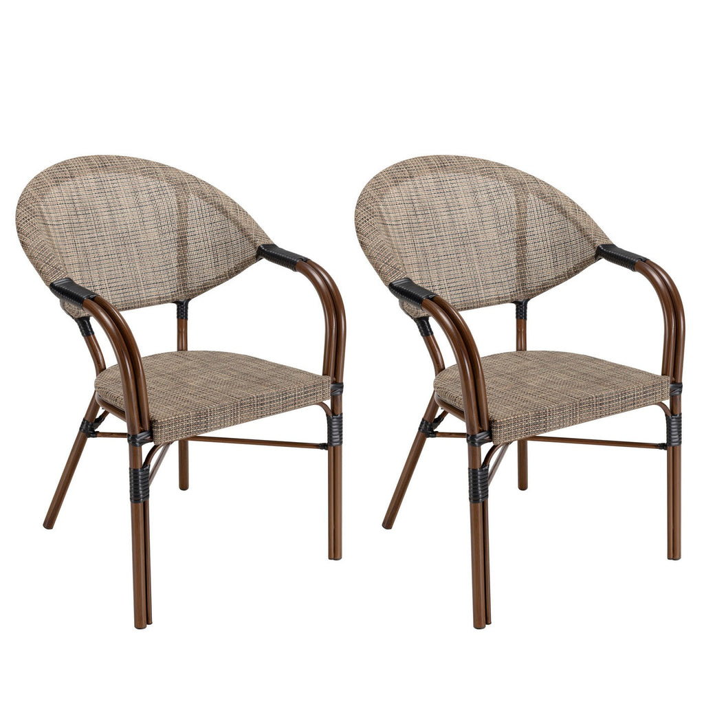 Vianney - Salon De Jardin 2 Pers - Taupe/Noir