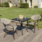 Vianney - Salon De Jardin 2 Pers - Taupe/Noir