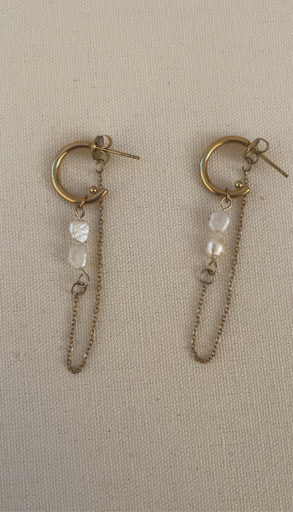 Boucles D'Oreilles Double Pearl