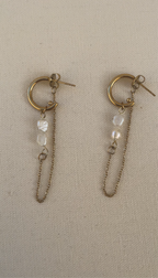 Boucles D'Oreilles Double Pearl