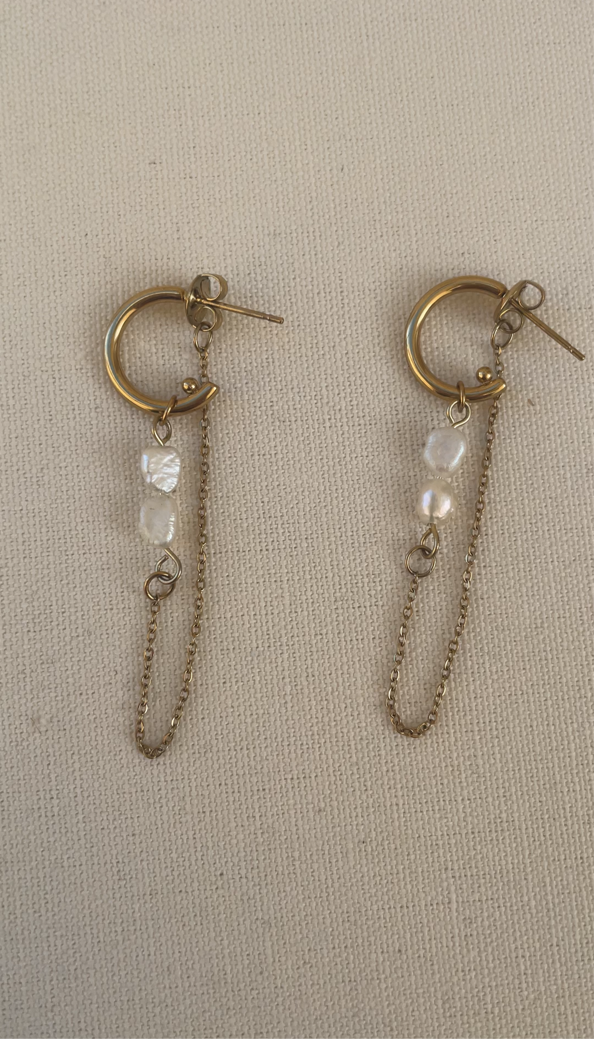 Boucles D'Oreilles Double Pearl