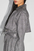 Le Trench Lauren Tartan Paillettes Gris