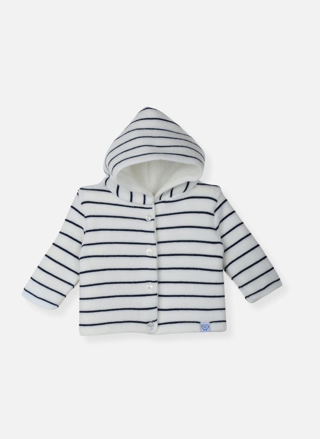 Manteau En Tricot Les Basiques - Écru À Rayures Marines
