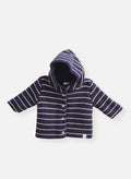 Manteau En Tricot Les Basiques - Marine À Rayures Écru