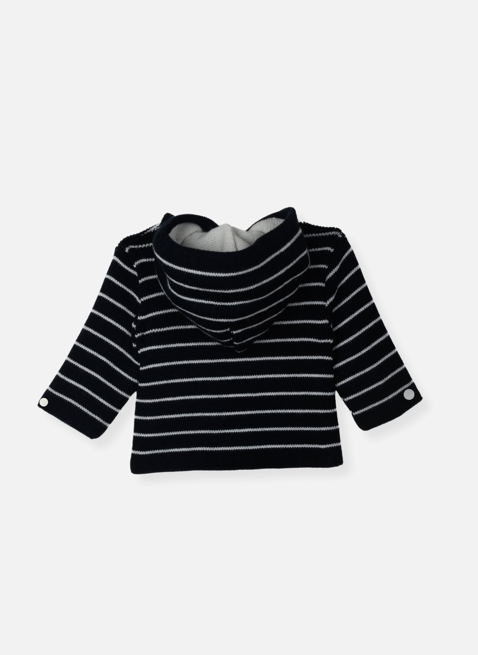 Manteau En Laine Mélangée Petits Marins - Marine À Rayures Écru