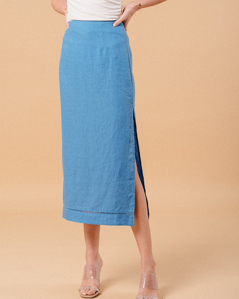 JUPE BLEU MERITE BLEU