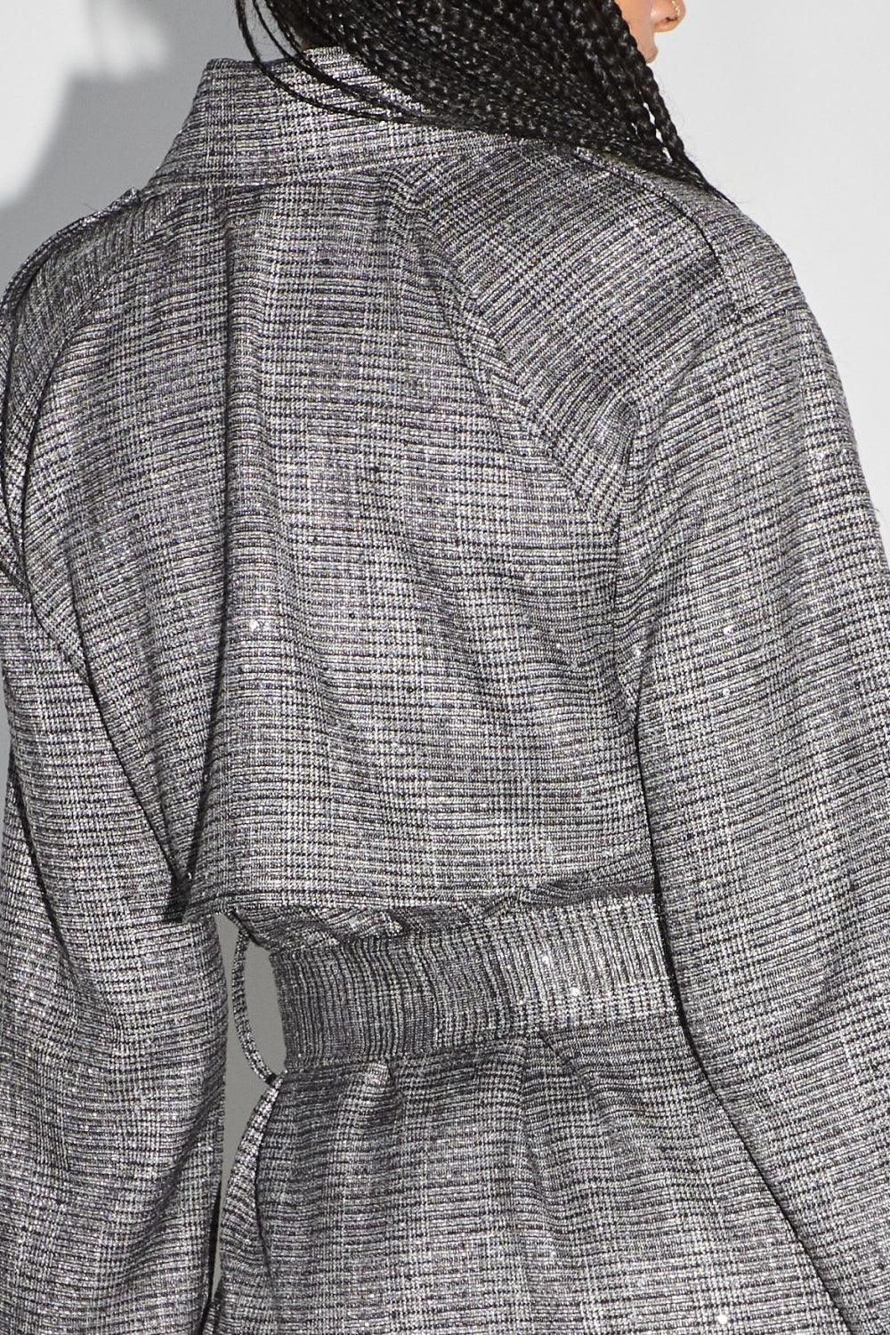 Le Trench Lauren Tartan Paillettes Gris
