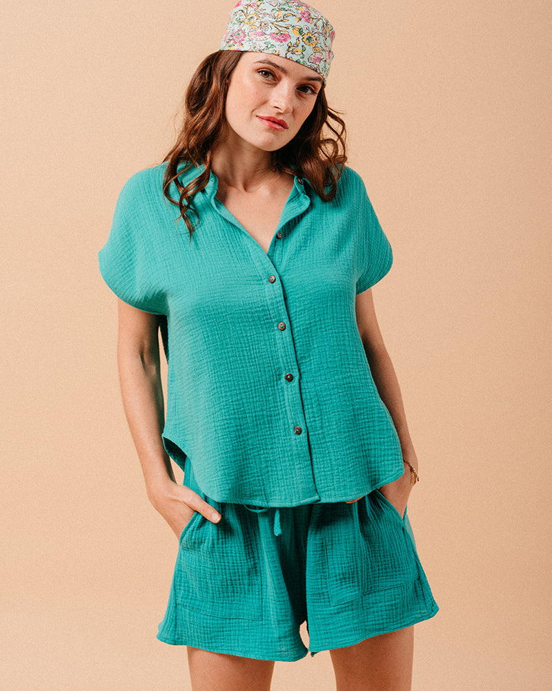 CHEMISE VERT METISSE VERT