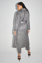 Le Trench Lauren Tartan Paillettes Gris