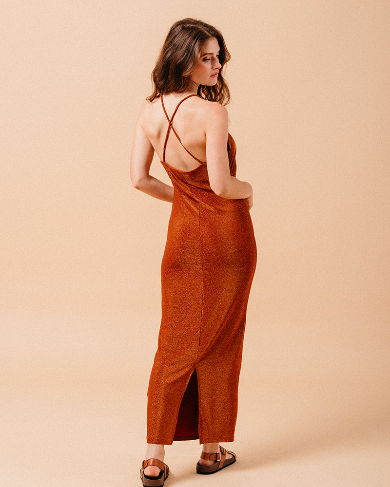 ROBE LONGUE BRIQUE MILA BRIQUE