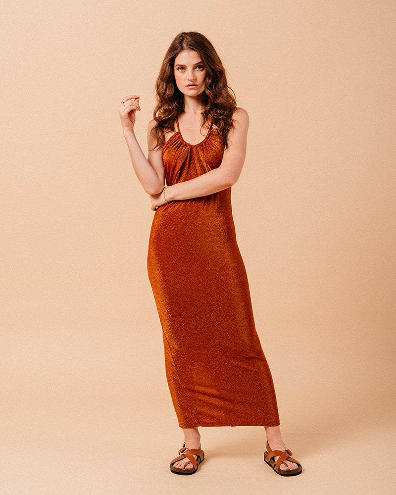 ROBE LONGUE BRIQUE MILA BRIQUE