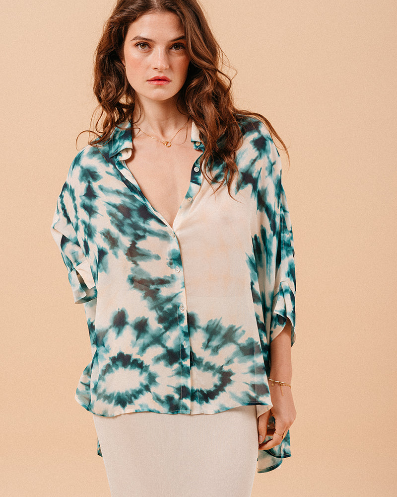 CHEMISE VERT MOSAIQUE VERT