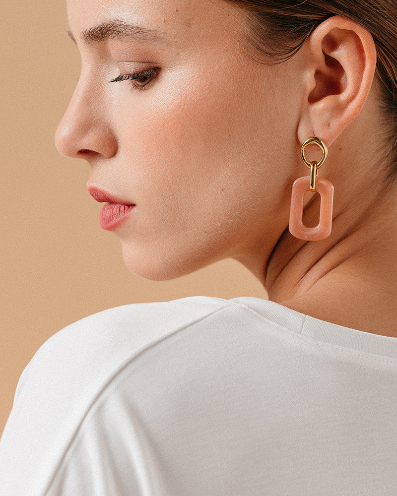 BOUCLES D'OREILLES ROSE MANOLI ROSE