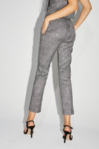 Le Pantalon Silvana Tartan Paillettes Gris