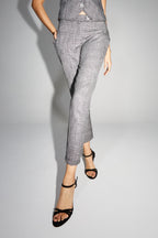 Le Pantalon Silvana Tartan Paillettes Gris