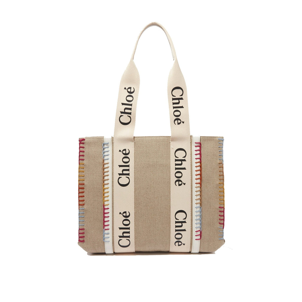 Chloe - Cabas Woody Medium - Femme - Beige