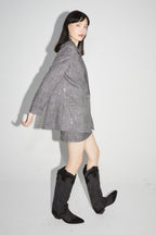 Le Blazer Jimmy Tartan Paillettes Gris