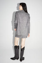 Le Blazer Jimmy Tartan Paillettes Gris