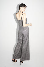 La Jumpsuit Juliette Tartan Paillettes Gris