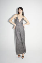 La Jumpsuit Juliette Tartan Paillettes Gris