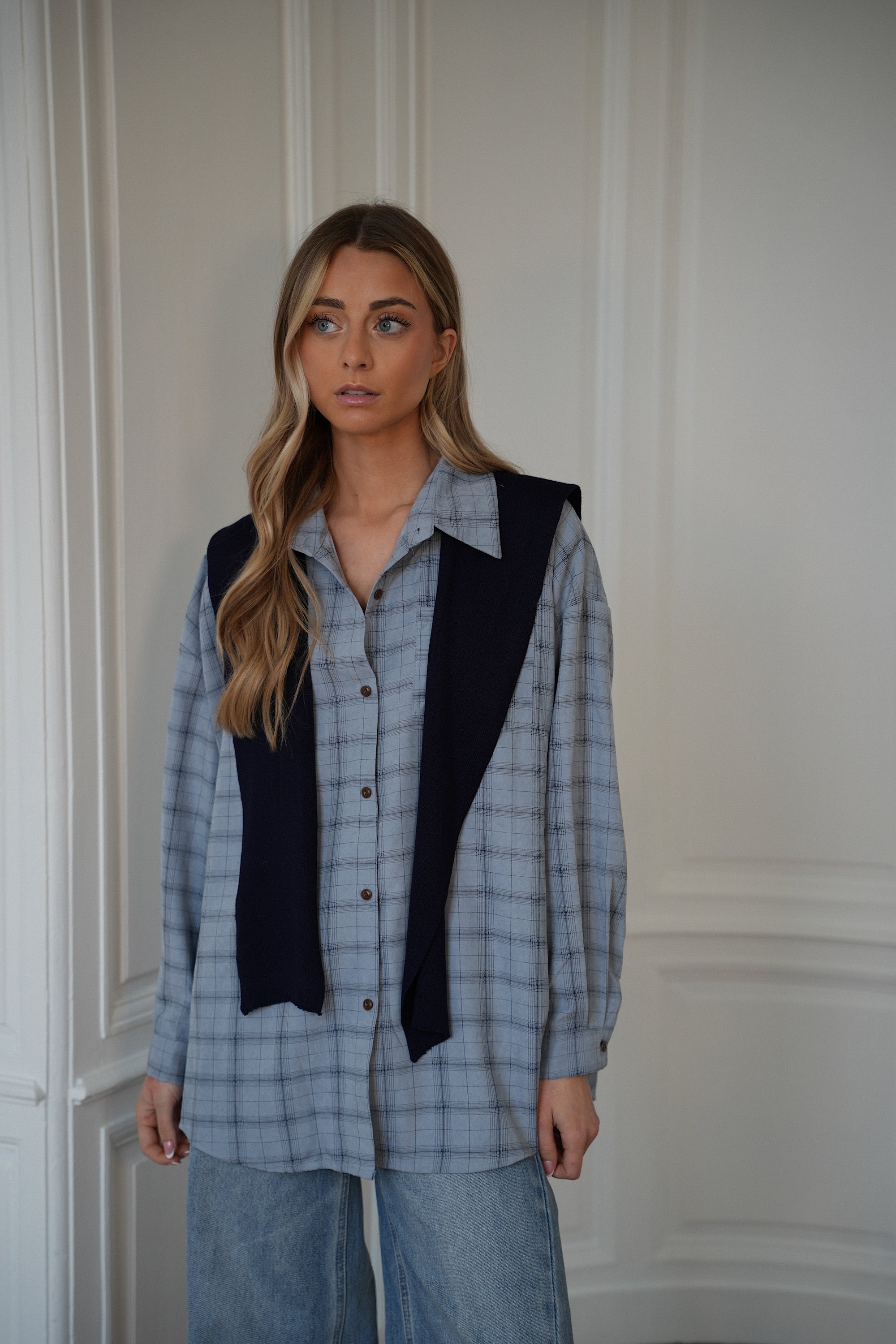 Ensemble Chemise/Pull Brittany - Bleu