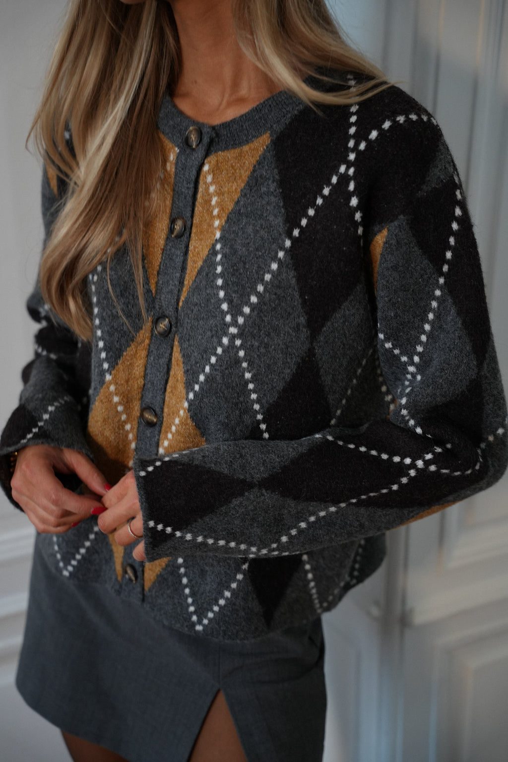 Gilet Losanges Vita - Gris Foncé