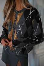 Gilet Losanges Vita - Gris Foncé