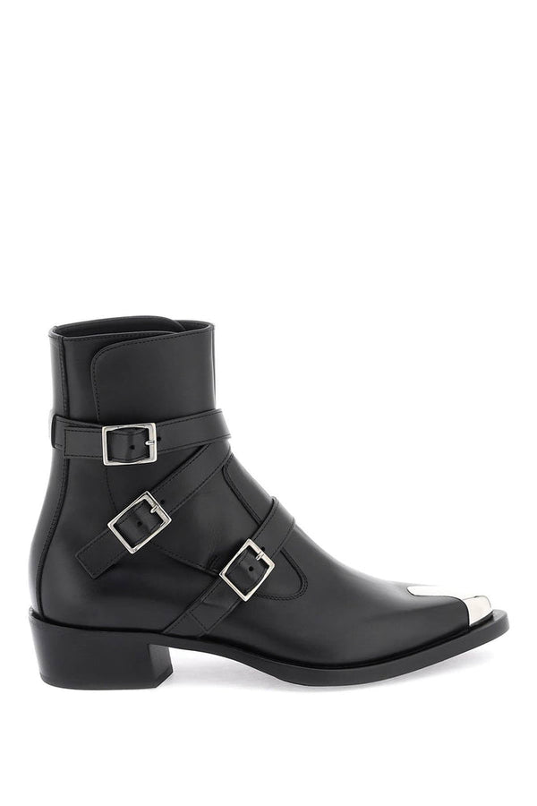 Alexander Mcqueen - Bottes Alexander Mcqueen 'Punk' Boots With Three Buckles