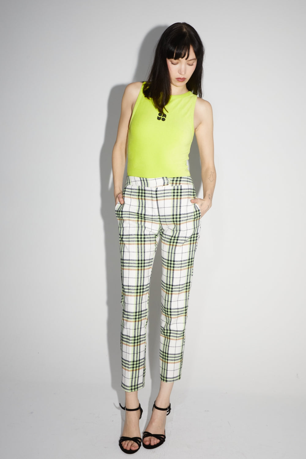 Le Pantalon Silvana Tartan Néon