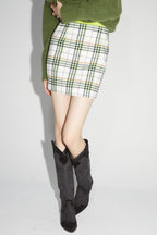 La Mini Jupe Aria Tartan Néon