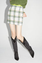 La Mini Jupe Aria Tartan Néon