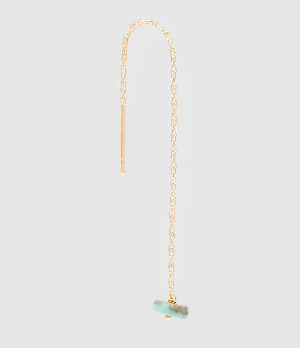 Mon Precieux Gem - Boucle D'Oreille Chaîne Courte Puka Turquoise (Vendue À L'Unité) - Femme