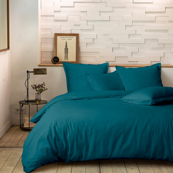 Parure De Lit (Hc + To) - 100% Percale De Coton 80 Fils - Emeraude
