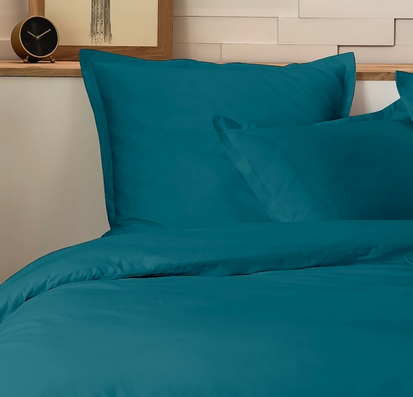 Parure De Lit (Hc + To) - 100% Percale De Coton 80 Fils - Emeraude