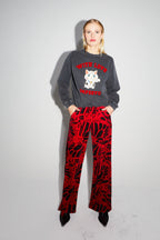 Le Sweatshirt Eddie Lucky Cat Black