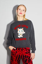 Le Sweatshirt Eddie Lucky Cat Black
