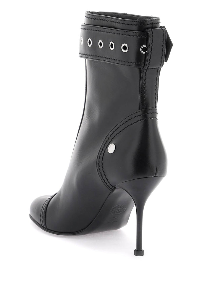 Alexander Mcqueen - Bottes Alexander Mcqueen Leather Ankle Boots With Buckle