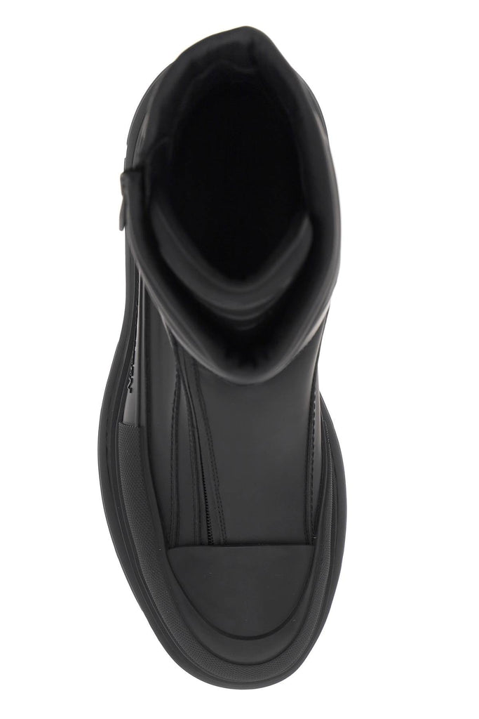 Alexander Mcqueen - Bottes Alexander Mcqueen Rubberized Fabric Tread Slick Ankle Boots