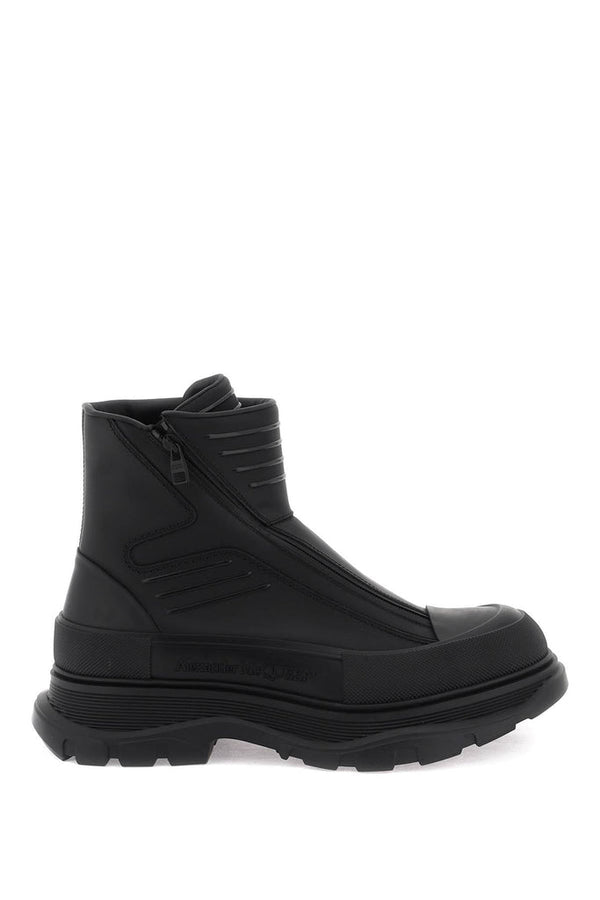 Alexander Mcqueen - Bottes Alexander Mcqueen Rubberized Fabric Tread Slick Ankle Boots