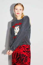Le Sweatshirt Eddie Lucky Cat Black