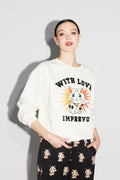 Le Sweatshirt Eddie Lucky Cat Blanc