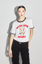 Le Tshirt Fred Lucky Cat Blanc