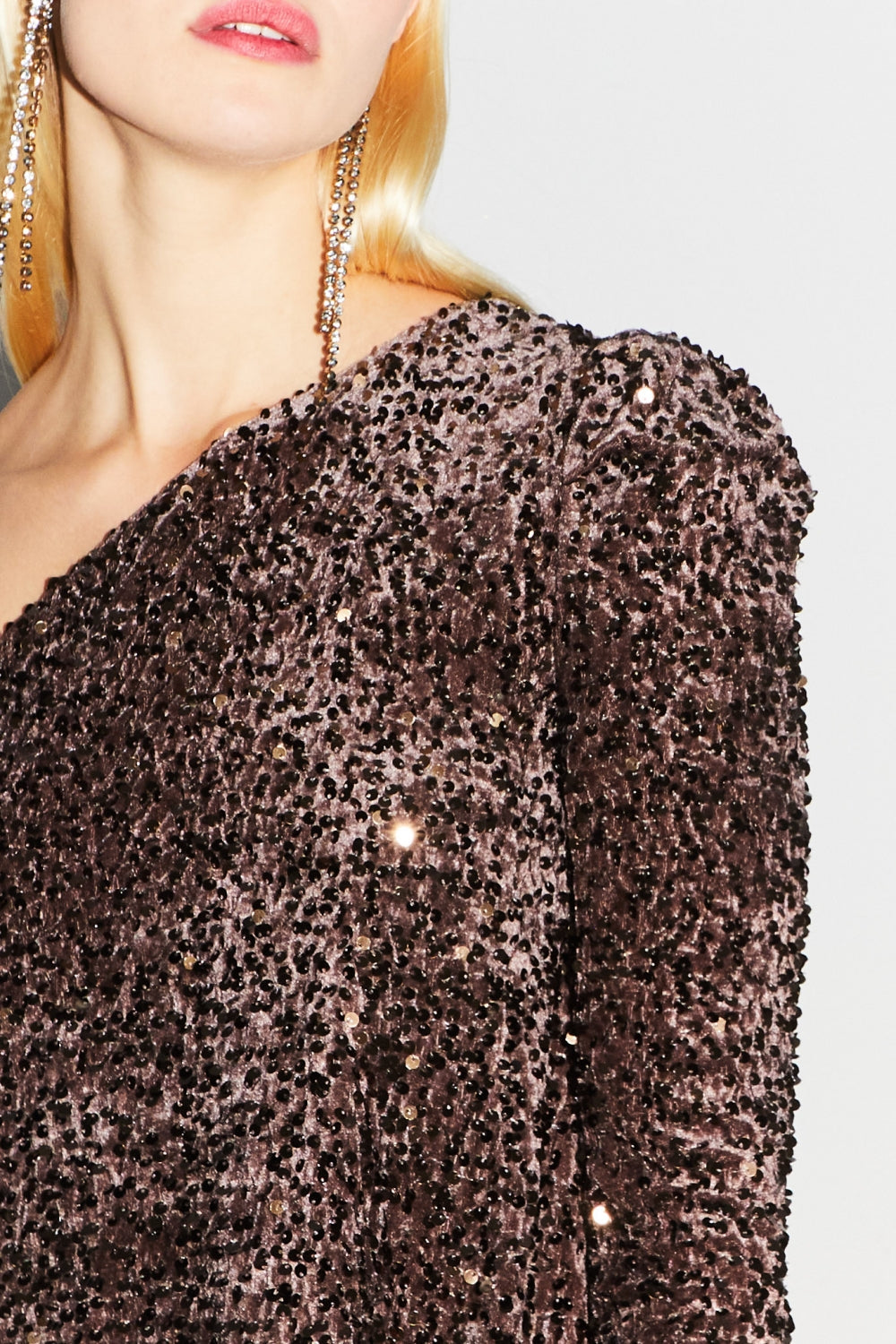 La Robe Courte Mia Paillettes Chocolat