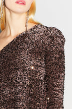 La Robe Courte Mia Paillettes Chocolat