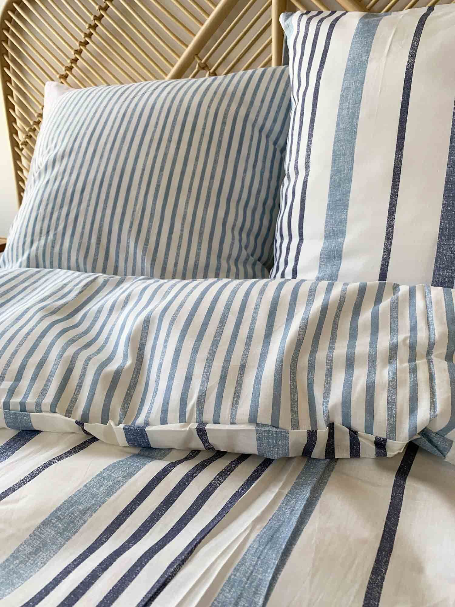Parure Housse De Couette 100%Coton Lyocell 57Fils/Cm2 Calanque - Imprimé