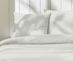Parure Housse De Couette 2 Pers En Gaze De Coton - Coton Ivoire