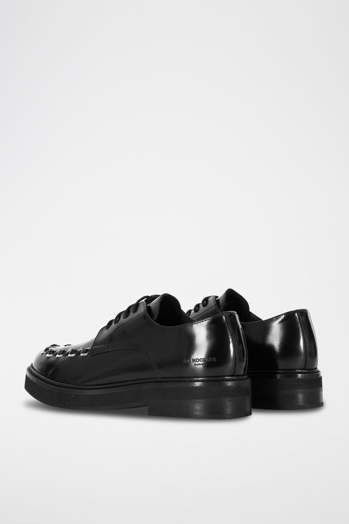 The Kooples - Derbys En Cuir Noir - Femme