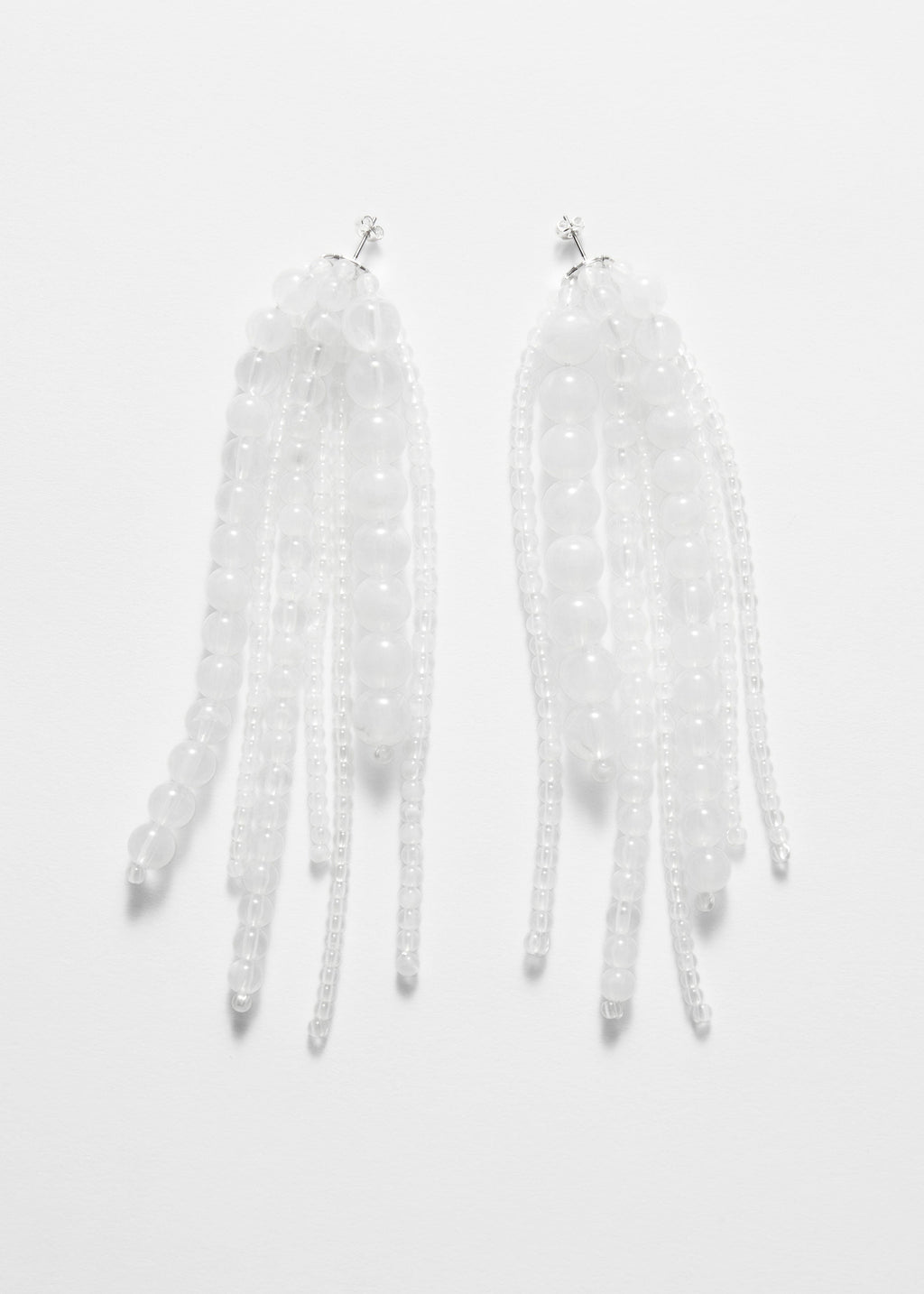 Boucles D'Oreilles Pendantes P Siv - Blanches
