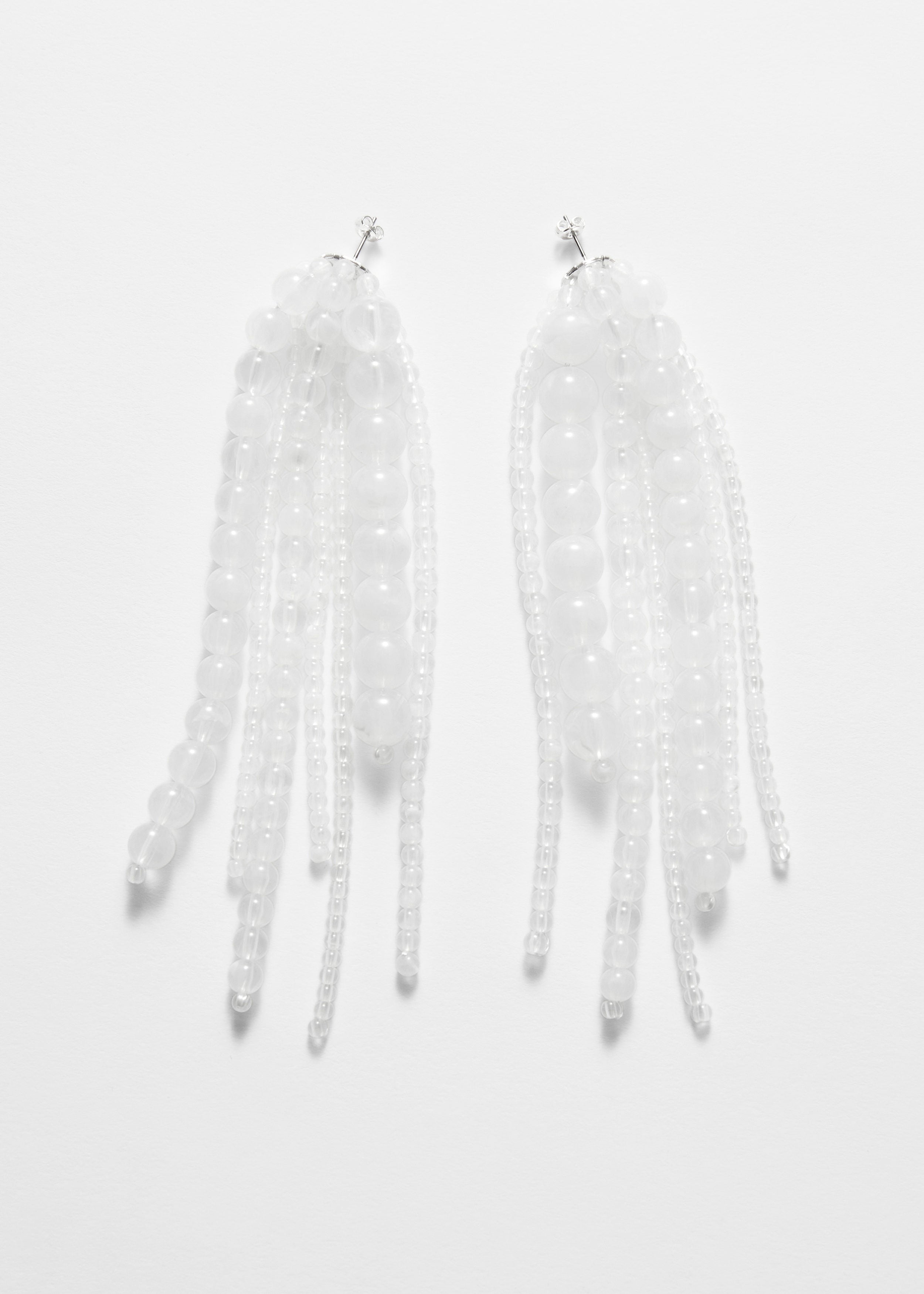 Boucles D'Oreilles Pendantes P Siv - Blanches